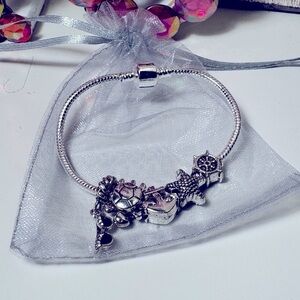 Silver Tone Charm Bracelet NWT